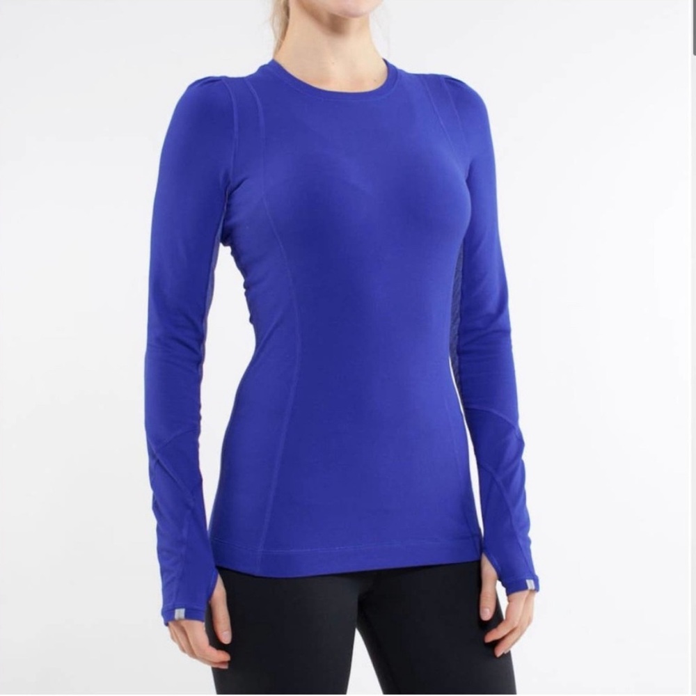 Lululemon Run: Back On Track Long Sleeve Tech SZ 6 Pigment Blue‎